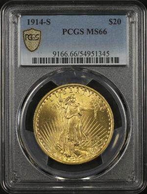 Obverse of this 1914-S St. Gaudens $20 PCGS MS-66