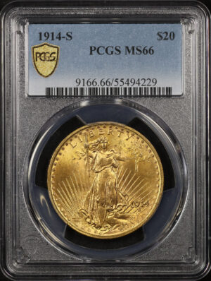 Obverse of this 1914-S St. Gaudens $20 PCGS MS-66