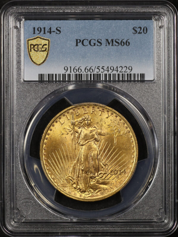 Obverse of this 1914-S St. Gaudens $20 PCGS MS-66