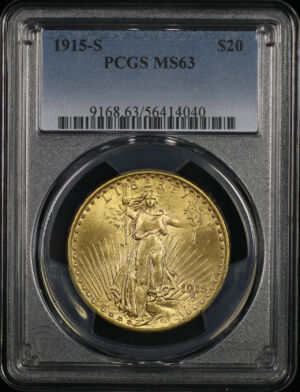 Obverse of this 1915-S St. Gaudens $20 PCGS MS-63