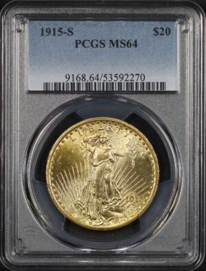 Obverse of this 1915-S St. Gaudens $20 PCGS MS-64