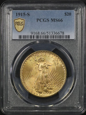 Obverse of this 1915-S St. Gaudens $20 PCGS MS-66