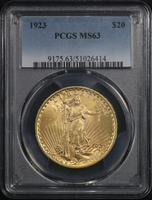 Obverse of this 1923 St. Gaudens $20 PCGS MS-63