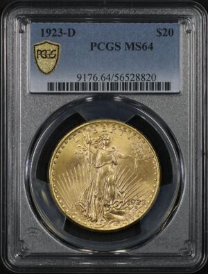 Obverse of this 1923-D St. Gaudens $20 PCGS MS-64