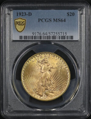 Obverse of this 1923-D St. Gaudens $20 PCGS MS-64