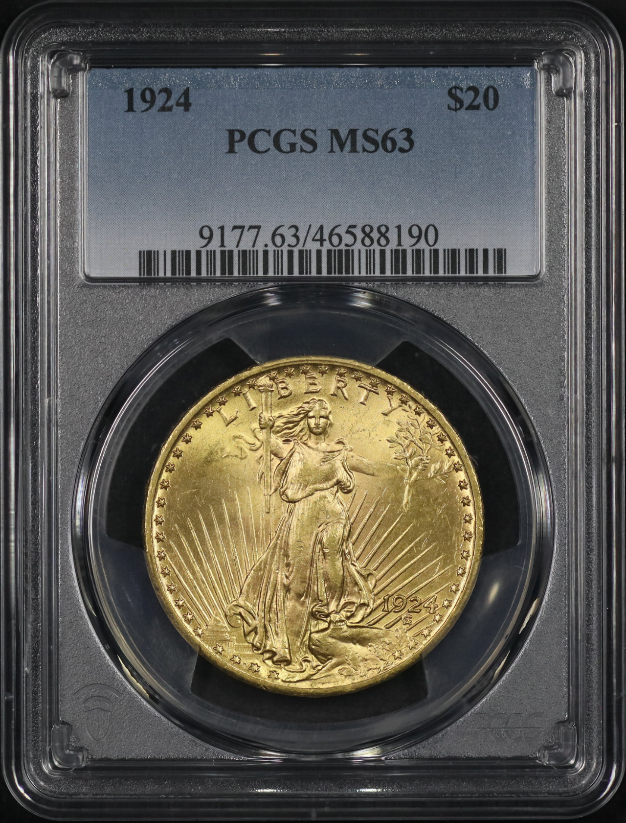 Obverse of this 1924 St. Gaudens $20 PCGS MS-63