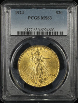 Obverse of this 1924 St. Gaudens $20 PCGS MS-63