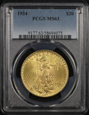 Obverse of this 1924 St. Gaudens $20 PCGS MS-63