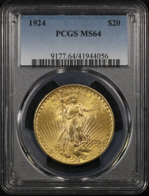 Obverse of this 1924 St. Gaudens $20 PCGS MS-64