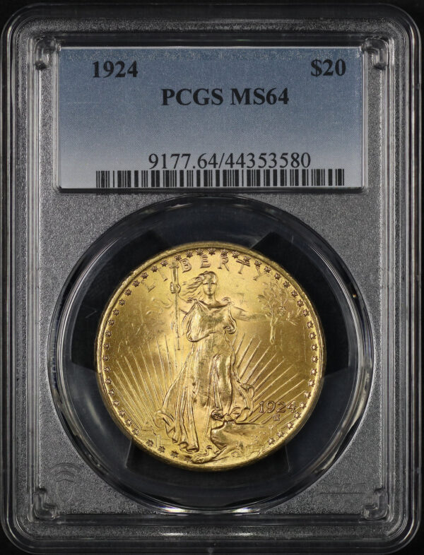 Obverse of this 1924 St. Gaudens $20 PCGS MS-64