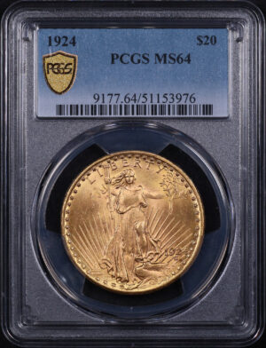 Obverse of this 1924 St. Gaudens $20 PCGS MS-64