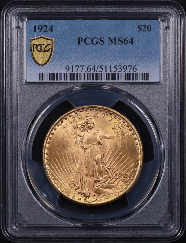 Obverse of this 1924 St. Gaudens $20 PCGS MS-64