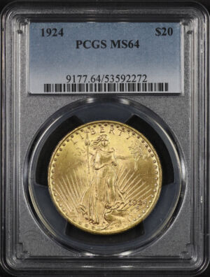 Obverse of this 1924 St. Gaudens $20 PCGS MS-64