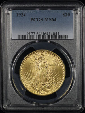 Obverse of this 1924 St. Gaudens $20 PCGS MS-64