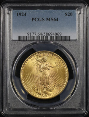 Obverse of this 1924 St. Gaudens $20 PCGS MS-64