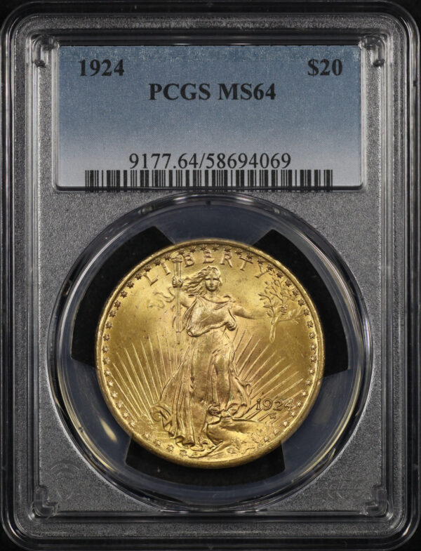 Obverse of this 1924 St. Gaudens $20 PCGS MS-64