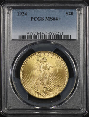 Obverse of this 1924 St. Gaudens $20 PCGS MS-64+