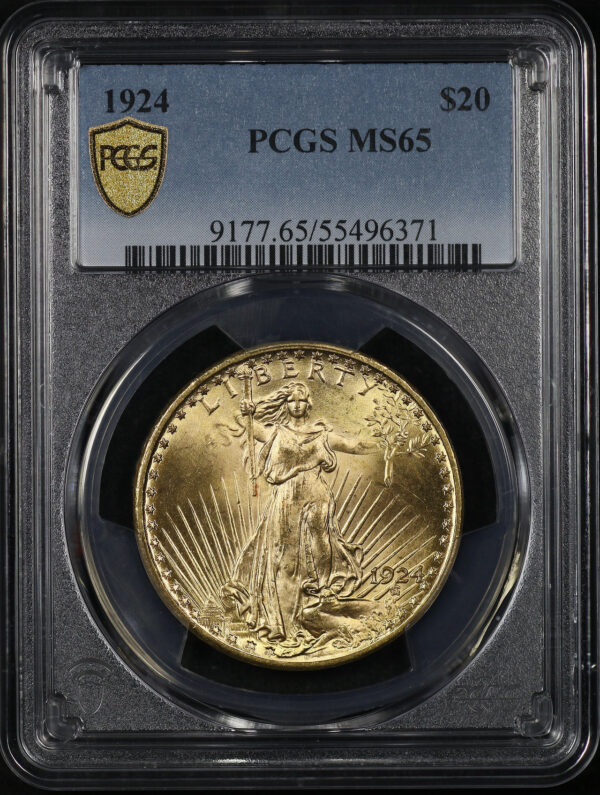 Obverse of this 1924 St. Gaudens $20 PCGS MS-65