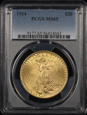 Obverse of this 1924 St. Gaudens $20 PCGS MS-65