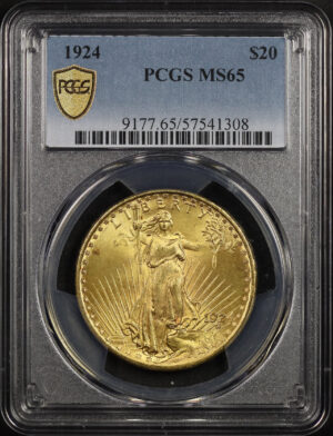 Obverse of this 1924 St. Gaudens $20 PCGS MS-65