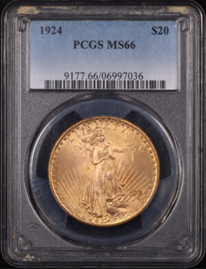 Obverse of this 1924 St. Gaudens $20 PCGS MS-66