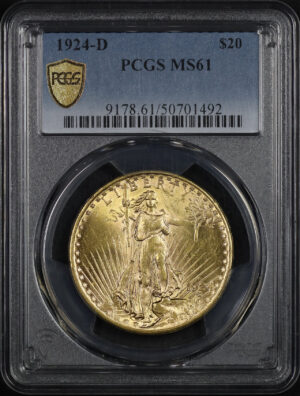 Obverse of this 1924-D St. Gaudens $20 PCGS MS-61