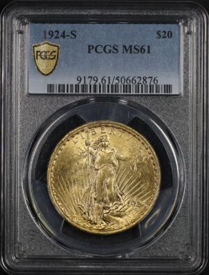 Obverse of this 1924-S St. Gaudens $20 PCGS MS-61