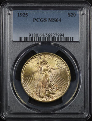 Obverse of this 1925 St. Gaudens $20 PCGS MS-64