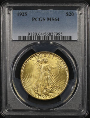 Obverse of this 1925 St. Gaudens $20 PCGS MS-64
