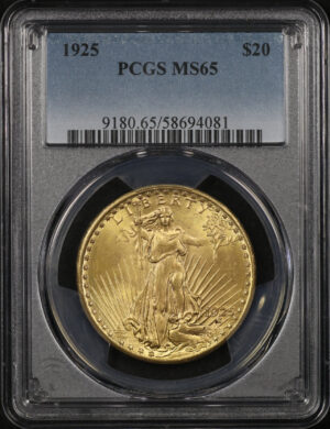 Obverse of this 1925 St. Gaudens $20 PCGS MS-65