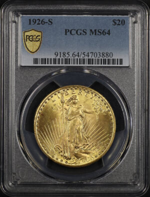 Obverse of this 1926-S St. Gaudens $20 PCGS MS-64