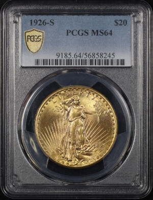 Obverse of this 1926-S St. Gaudens $20 PCGS MS-64
