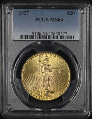 Obverse of this 1927 St. Gaudens $20 PCGS MS-64