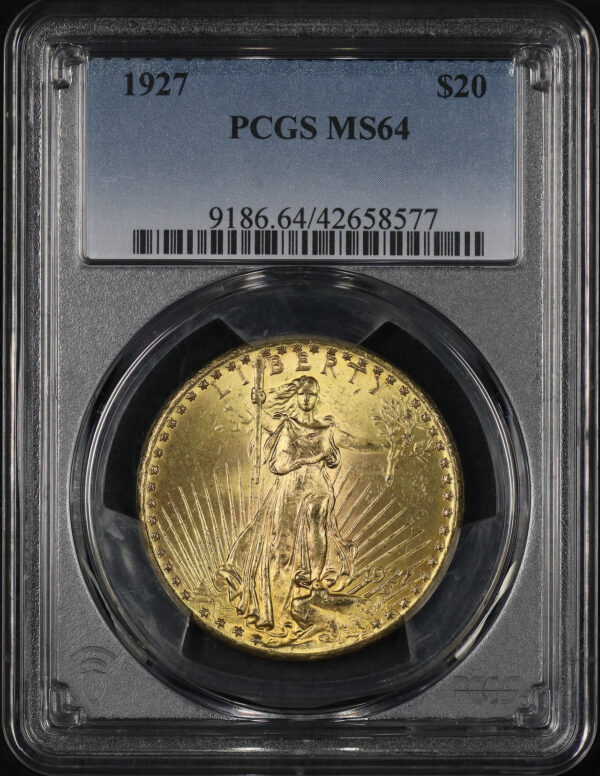 Obverse of this 1927 St. Gaudens $20 PCGS MS-64