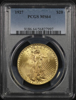 Obverse of this 1927 St. Gaudens $20 PCGS MS-64