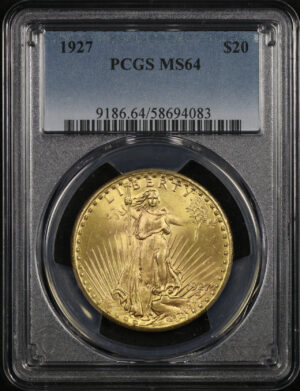 Obverse of this 1927 St. Gaudens $20 PCGS MS-64