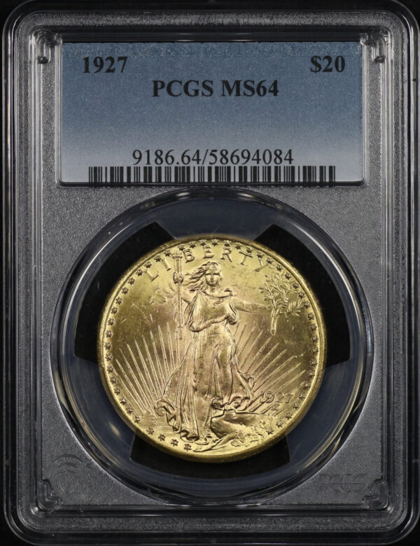 Obverse of this 1927 St. Gaudens $20 PCGS MS-64