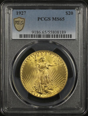 Obverse of this 1927 St. Gaudens $20 PCGS MS-65