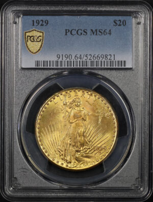 Obverse of this 1929 St. Gaudens $20 PCGS MS-64