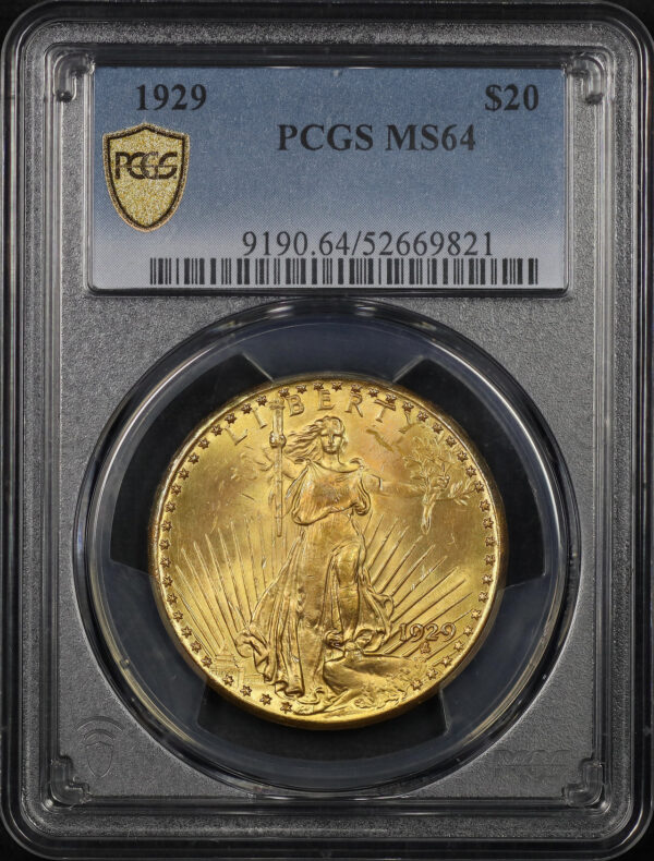 Obverse of this 1929 St. Gaudens $20 PCGS MS-64