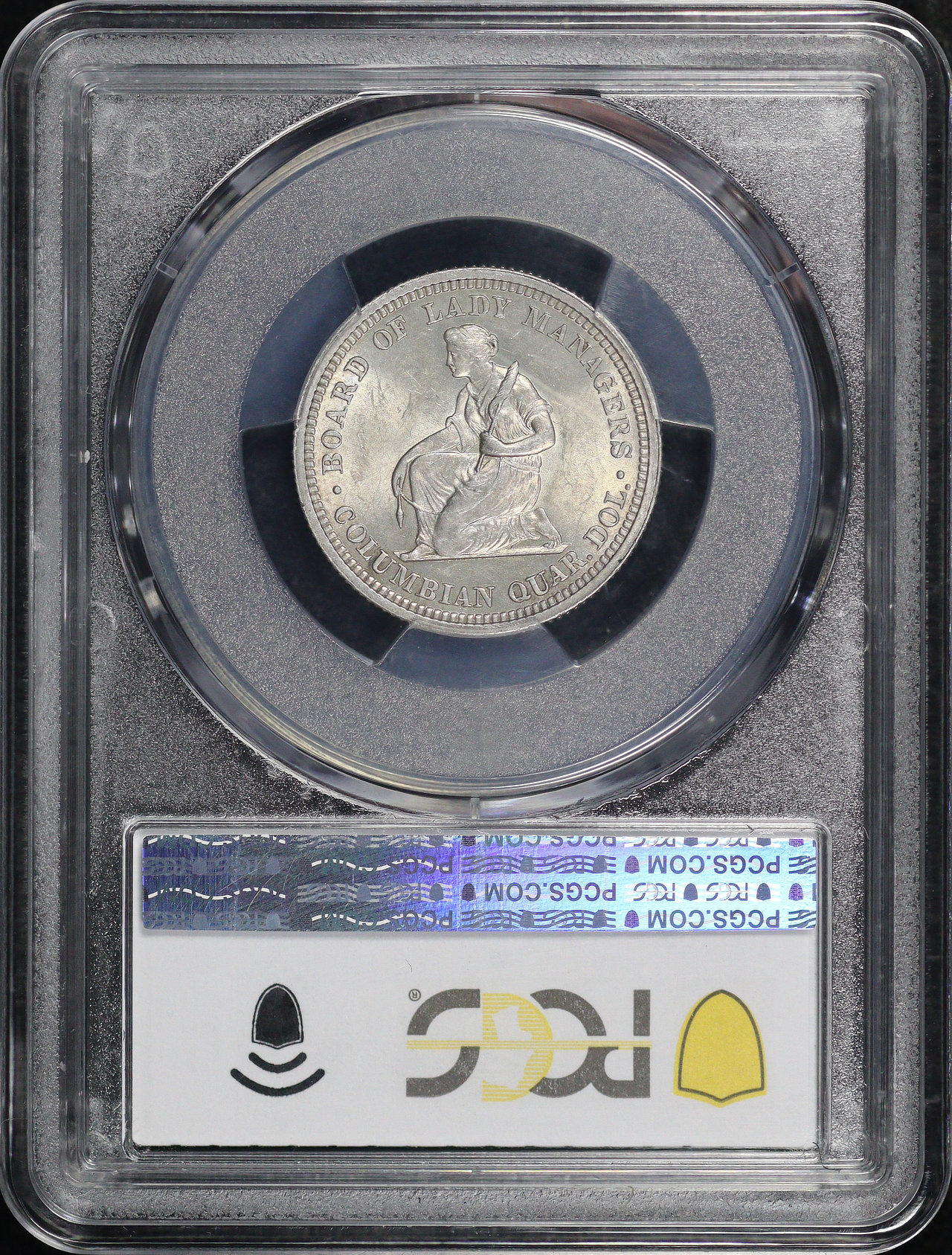 Reverse of this 1893 25C Isabella Silver Commemorative PCGS MS-62