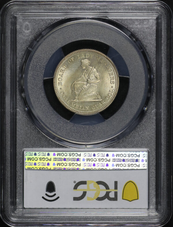 Reverse of this 1893 25C Isabella Silver Commemorative PCGS MS-65