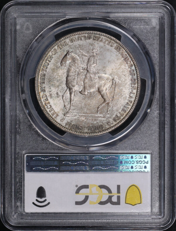 Reverse of this 1900 $1 Lafayette Silver Commemorative PCGS MS-65 CAC