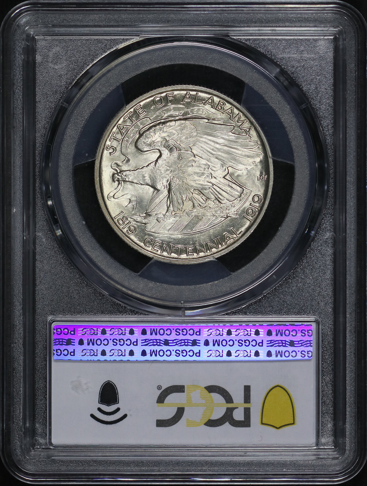 Reverse of this 1921 50C Alabama 2X2 Silver Commemorative PCGS MS-65