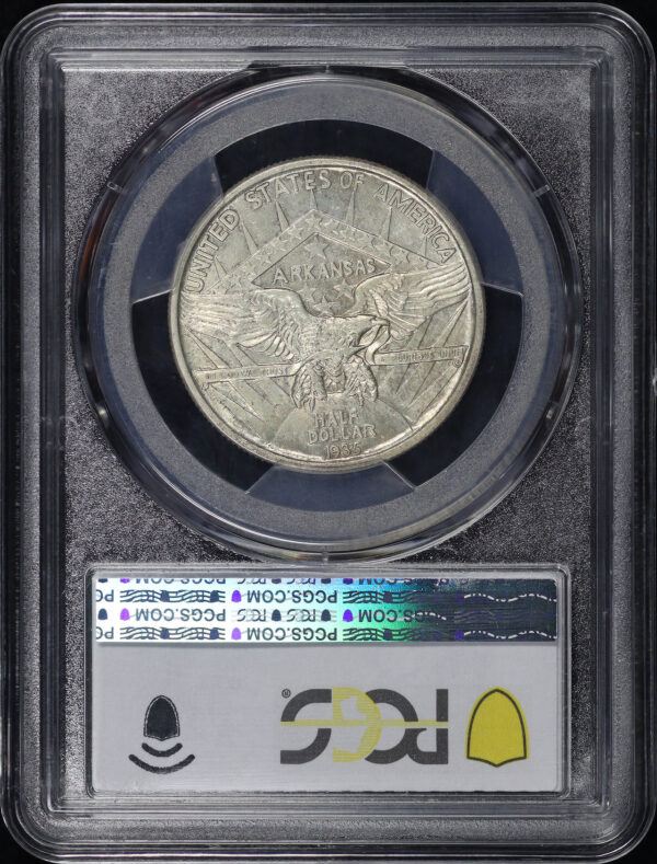 Reverse of this 1935 50C Arkansas Silver Commemorative PCGS MS-66