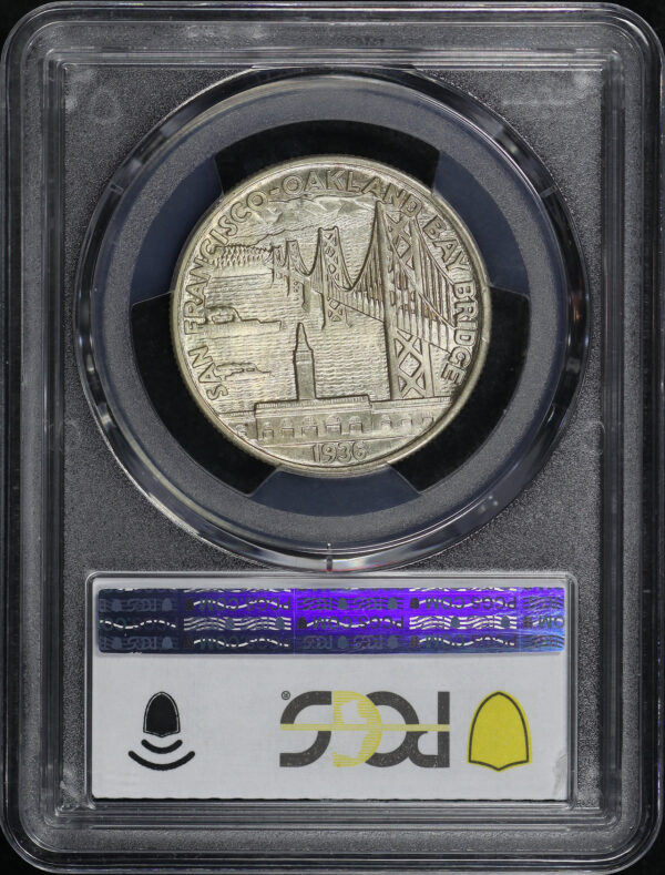 Reverse of this 1936-S 50C Bay Bridge Silver Commemorative PCGS MS-67