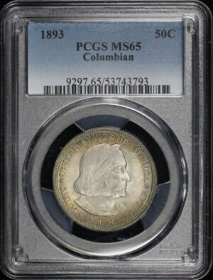 Obverse of this 1893 Silver Commemorative Columbian 50C PCGS MS-65