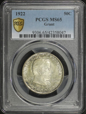 Obverse of this 1922 Silver Commemorative Grant 50C PCGS MS-65