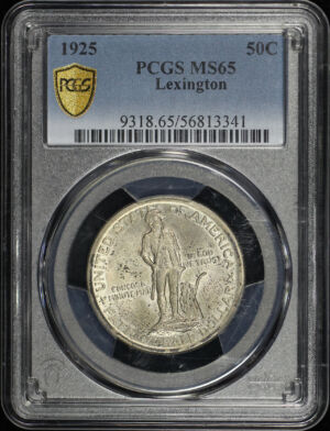 Obverse of this 1925 Silver Commemorative Lexington 50C PCGS MS-65