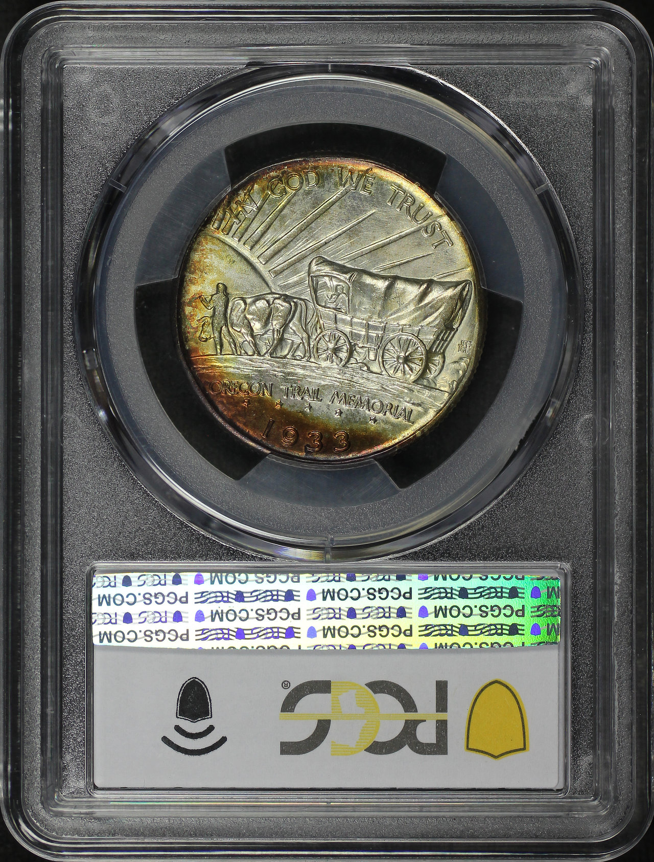 Reverse of this 1933-D Silver Commemorative Oregon 50C PCGS MS-67+ CAC